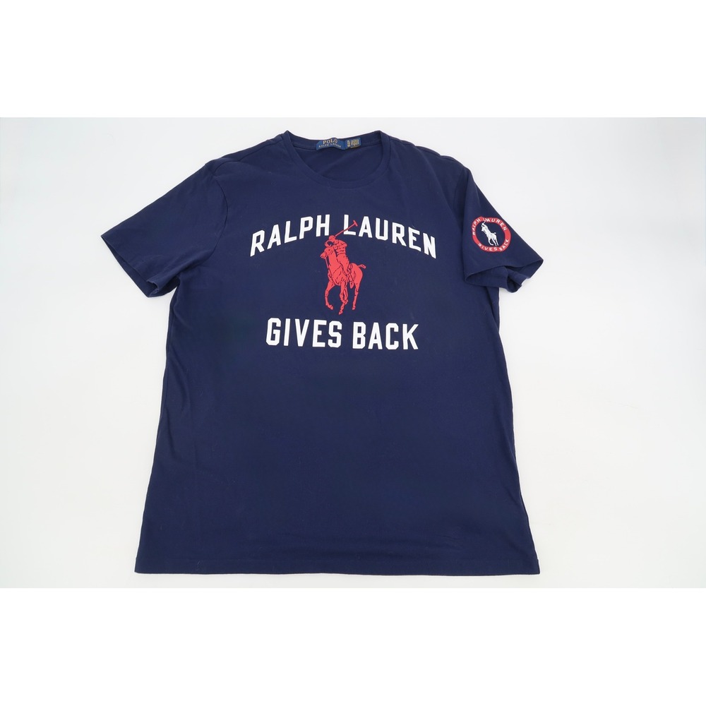 Polo Ralph Lauren Gives Back Volunteer T-Shirt Mens XL Navy Short Sleeve